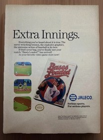 Bases Loaded NES Nintendo Vintage Print Ad/Wall Art Video Game Art Jaleco 1989
