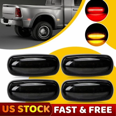 Lente ahumada ámbar rojo LED guardabarros lámpara marcadora lateral para 03-09 Ram 2500 3500 doble Foto 1 de 4