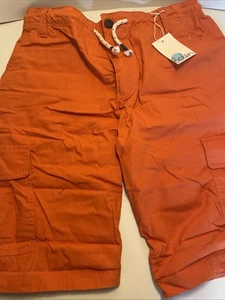Mini Boden Boy’s 13 Years Orange Cotton Cargo Shorts New w/Tag - Picture 1 of 9