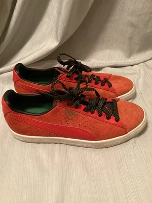 Puma Clyde Women’s Sneaker Red Suede Leather Size 7.5 EUC - Image 1 of 4