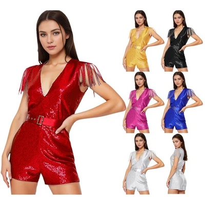 Frauen Romper Datum Pullover Abendessen Leotard One Piece V-Ausschnitt Sexy - Bild 1 von 4