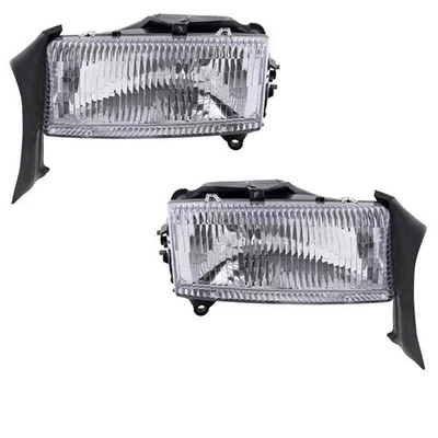 Para 97-04 Dakota Pickup Truck Farol Farol Farol Lâmpada com Lâmpada CONJUNTO DE PAR - Imagem 1 de 4