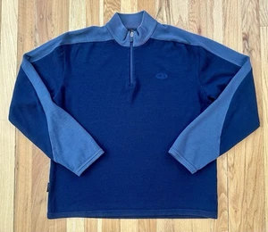 Icebreaker Cycle 4 Men's M 100% Merino Wool 320 Pullover Sweater Navy Blue GUC - Picture 1 of 8