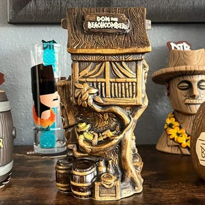 Donn's Treehouse Tiki Mug w/All 4 DTB Swizzle Sticks Banyon Tree Waikiki Village - Picture 1 of 8