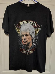 Camiseta Bon Jovi Official Tour Merch 2022 Hombre Mediana Concierto Negra - Imagen 1 de 3