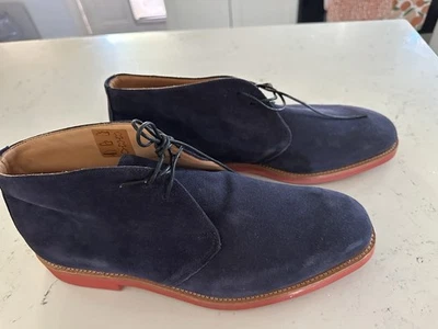 Zapatos de gamuza azul para hombre lijadoras de cuero London Foto 1 de 4