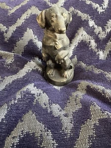 Vintage Kasli Cast Iron Dog Figurine Standing Dachshund 1980s - Picture 1 of 5