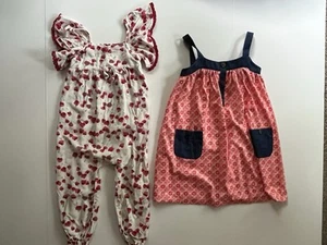 Lot of 2 Bonnie Jean Whimsical Dress Jessica Simpson Floral Romper Outfit Sz 4T - Picture 1 of 10