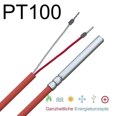 Temperaturfühler PT 100 Speicherfühler Boilerfühler Solar Temperatur Sensor - Bild 1 von 2