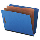 UNIVERSAL Pressboard End Tab Classification Folders Letter Six-Section Blue