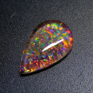 Gemas de ópalo CERTIFICADAS ópalo de roca natural 9,30 quilates corte pera fuego piedra preciosa suelta - Imagen 1 de 15