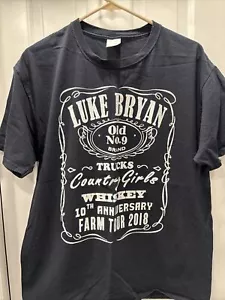 Luke Bryan 2018 Farm Tour 10th Anniversary Concert T-shirt Large - Picture 1 of 3