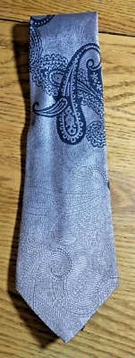 Corbata vintage - Sears: The Men's Store, plata oscura, mezcla sintética, 4" de ancho Foto 1 de 4