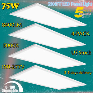 75W 2x4Ft Led Panel Light Drop Ceiling Panel Recessed Edge-Lit Troffer Fixtures