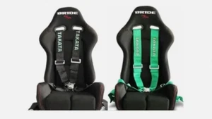 Takata Racing Seat Belt Harness 4 Point Snap-On 3" Cam lock Universal BLACK - Picture 1 of 2