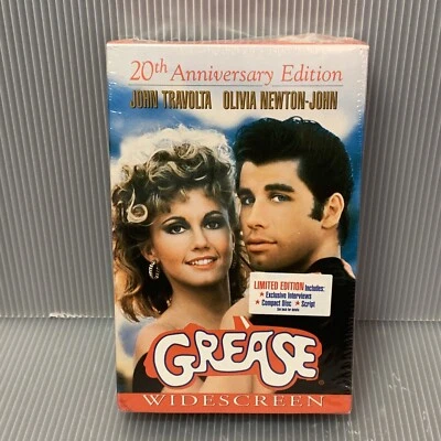 Grease: 20th Anniversary (VHS, 1978) w/ Screenplay CD ~Olivia Newton-John ~New - Image 1 of 4