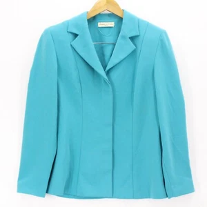 Vintage Amanda Smith Petite Women's Blue Blazer Jacket Lined Petite Size 8P 90's - Picture 1 of 7