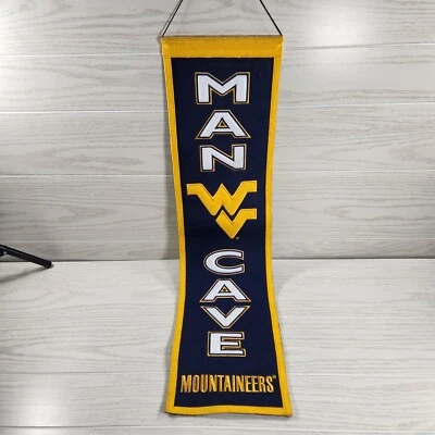West Virginia University Mountaineers Man Cave Banner Wool Blend Banner Pennant - Image 1 of 4