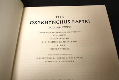 Oxyrhynchus Papyri Volume XXXVI Graeco Roman Memoirs 51 Greek 1970 (English) - Image 1 of 4