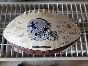 Facsimile signed 5X SB Champions commemorative football Dallas Cowboys Ltd Ed