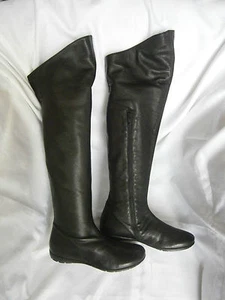 Niñas Damas Mujeres Botas de Cuero Real Negras - NUEVAS EN CAJA - GANGA - Precio de venta sugerido por el fabricante £390 - Imagen 1 de 8