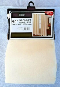 New ~ CHD ~ Beige Grommet Panel Pair Window Dressing ~ 2 Piece 84" L x 40" W - Picture 1 of 3