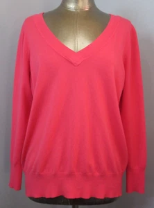 Lane Bryant Coral V-Neck Sweater Womens Size 18/20 Chest 44 Pullover LS 33059 - Picture 1 of 7