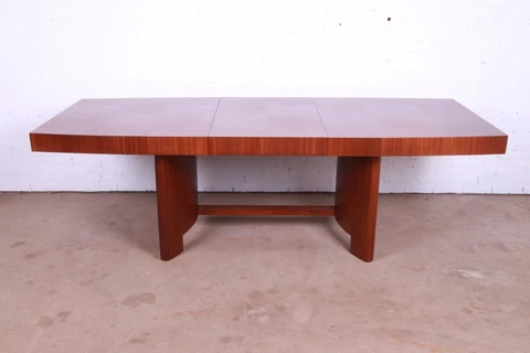 Gilbert Rohde for Herman Miller Art Deco Mahogany and Burl Wood Dining Table Cover