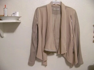 Blank NYC Faux Leather and Fabric Jacket Tan Size Extra Small - Picture 1 of 12