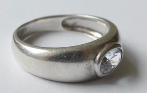 Ring hellblauer geschliffener Stein 925 Silber Vintage 70er silver ring - Bild 1 von 5