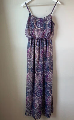Maxi Vestido Fire Los Angeles Mujer Multicolor Mediano Boho Sexy Púrpura Paisley Foto 1 de 4