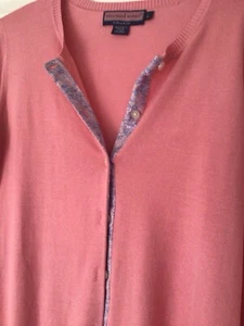 VINEYARD VINES LDS CARDIGAN SIZE L BEAUTIFUL CORAL COLOR New/WOTAGS TRIM DETAIL - Picture 1 of 6