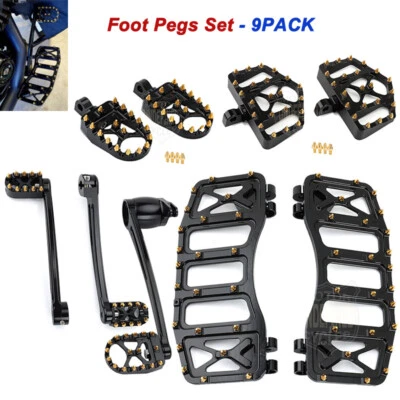 Kit de estriberas MX estriberas palancas de cambio pedal para Harley Road Glide Softail Foto 1 de 4