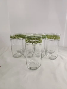 Libbey Corelle Spring Blossom Crazy Daisy Glass Tumbler 5.5" Set Of 9 Glasses - Picture 1 of 5