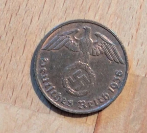 Deutschland Drittes Reich Münze 2 Reichspfennig 1938 E mit Hakenkreuz - Bild 1 von 2