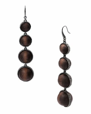 Michael Kors Ebony Wood Graduated Drop Earring with Pave Detail MKJ1579 $140 - Image 1 of 2