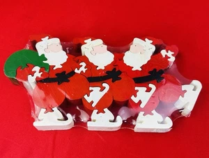 Vtg Wooden Santa Puzzle 6x11 Handcrafted Christmas Decor Holiday Folk Art - Picture 1 of 6