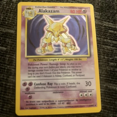 Pokemon TCG WOTC Alakazam 1/102 Holo 1999-2000 UK 4th Print Base Set NM/LP - Image 1 of 4
