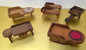 Bundle Miniature Dollhouse Cobblers Bench Furniture Tables Toncuss Sonia Messer - Picture 1 of 24