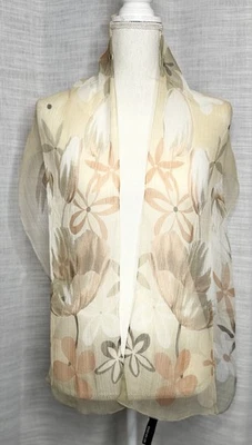 Bufanda rectangular Jones New York beige tostado naranja estampado floral abstracto Foto 1 de 4