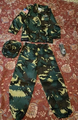 Yolsun EE. UU. Ejército Uniforme Halloween Disfraz 8-10 años Camisa Pantalones Cinturón Sombrero Foto 1 de 4