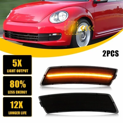 Дымчатый передний светодиодный габаритный фонарь на крыло для Volkswagen Tiguan 2018-2023 годов выпуска желтого цвета - Изображение 1 из 4