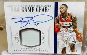 Bradley Beal On-Card Jersey Auto National Treasures 4/49 Serial Number - Picture 1 of 2