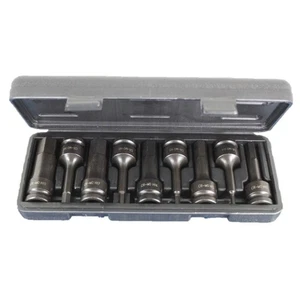 TEMO 9p 3" Long Hex Hexagon Black Impact Bit Socket Set 1/2" Square Drive - Picture 1 of 3