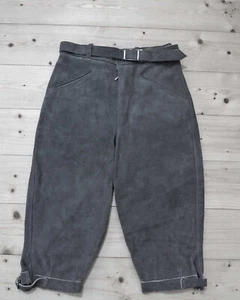 Pantalones de cuero tradicionales talla 36 cintura mujer gamuza vintage NUEVO N144 - Imagen 1 de 3
