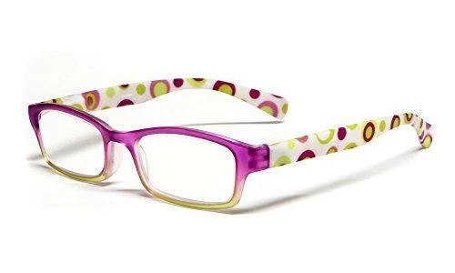 Calabria Hannah Women's Crystal Retro Designer Reading Glasses Pink&Yellow +4.00 - Image 1 of 1