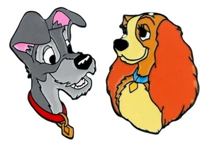 Pendientes esmaltados de personajes de dibujos animados de Dama y el vagabundo - Imagen 1 de 1