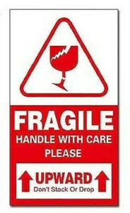 Fragile Upward Don't Stack or Drop Shipping Stickers | 2"x3.5" | 250 Labels - Picture 1 of 3