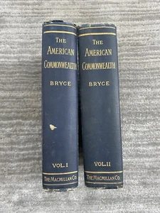 The American Commonwealth by James Bryce 2 Volume Set 1901  Volume 1 and 2 - Picture 1 of 16