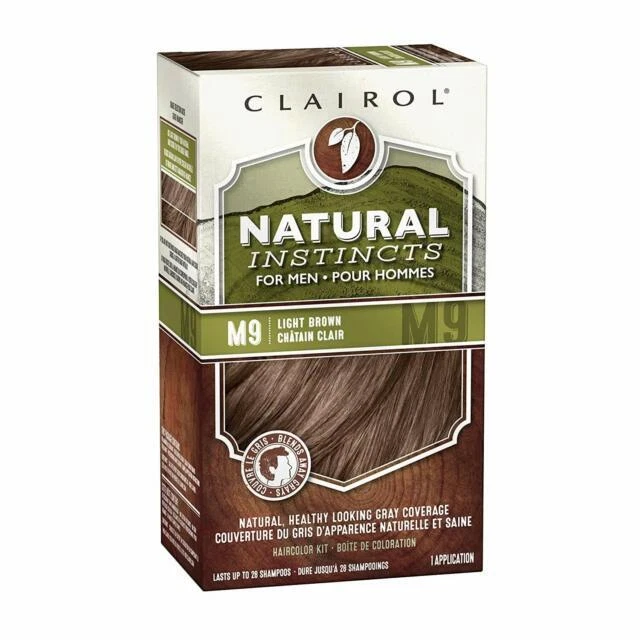 Clairol Natural Instincts Semi-Permanent Hair Dye for Men - M9 Light Brown (1 Application)